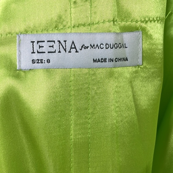 NWT Ieena for Mac Duggal 56005 Draped Skirt Strapless Corset Dress Lime Sz 8 - Picture 10 of 15